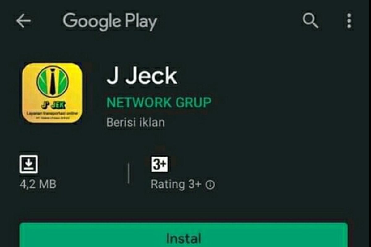 Aplikasi J Jeck dari "Jep Food"  sudah tersedia di Play Store Google