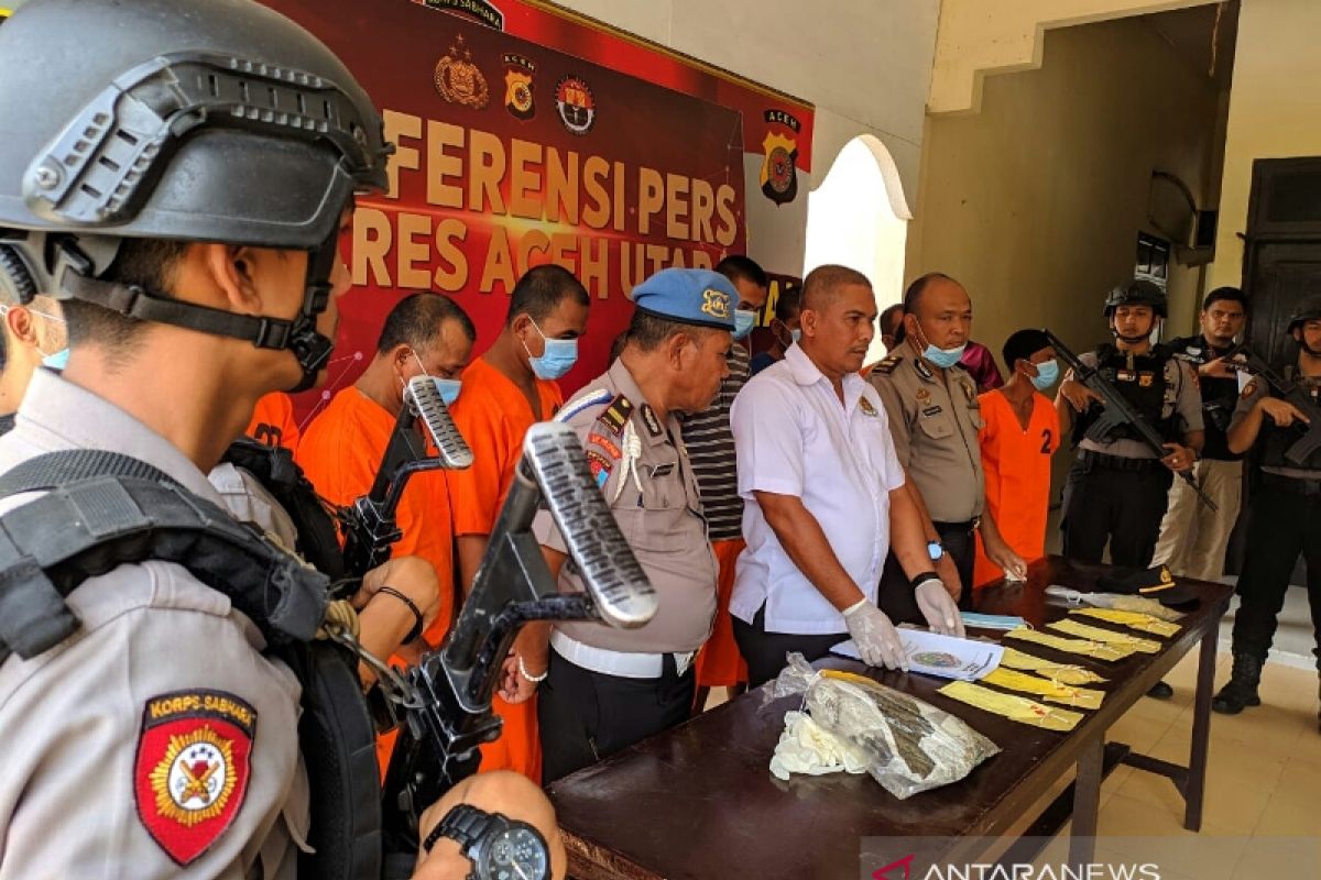 Polisi Aceh Utara ciduk 12 tersangka terlibat narkoba, 1 pelajar SMP