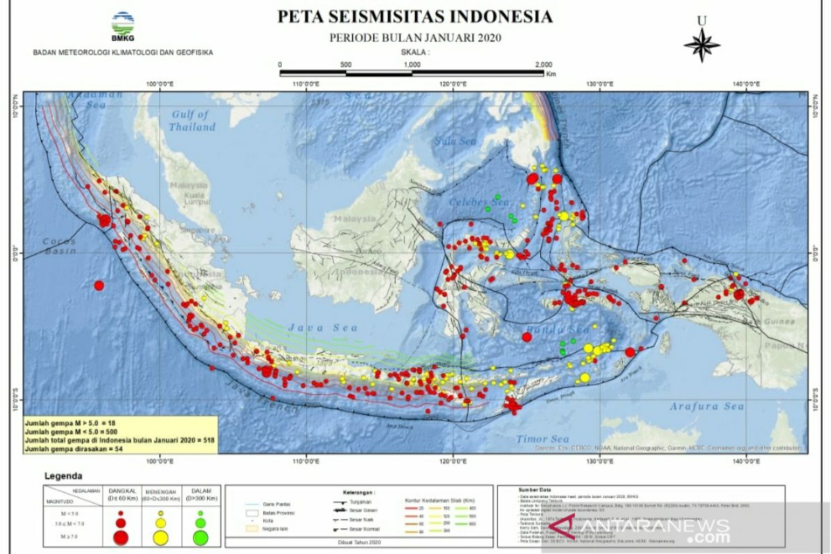 Pergeseran zona aktif  wajar sebab Indonesia punya banyak sumber gempa