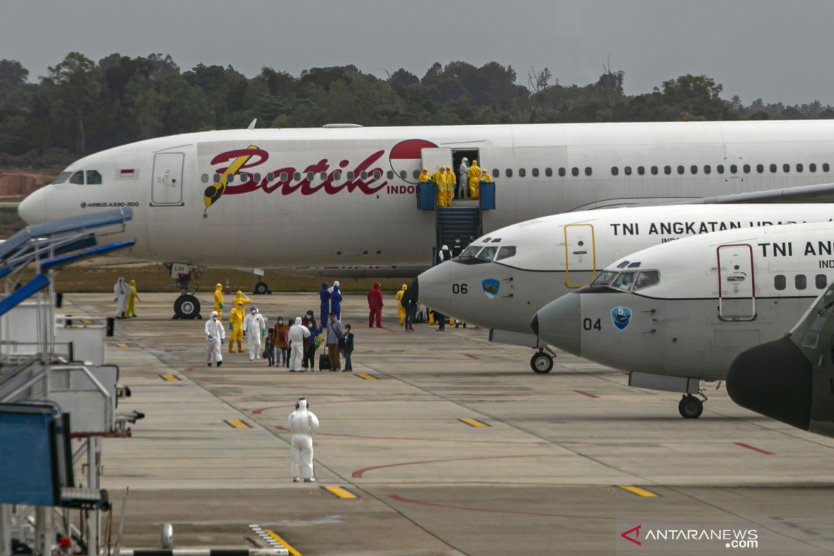 Batik Air  carrying Indonesians from Wuhan lands at Batam
