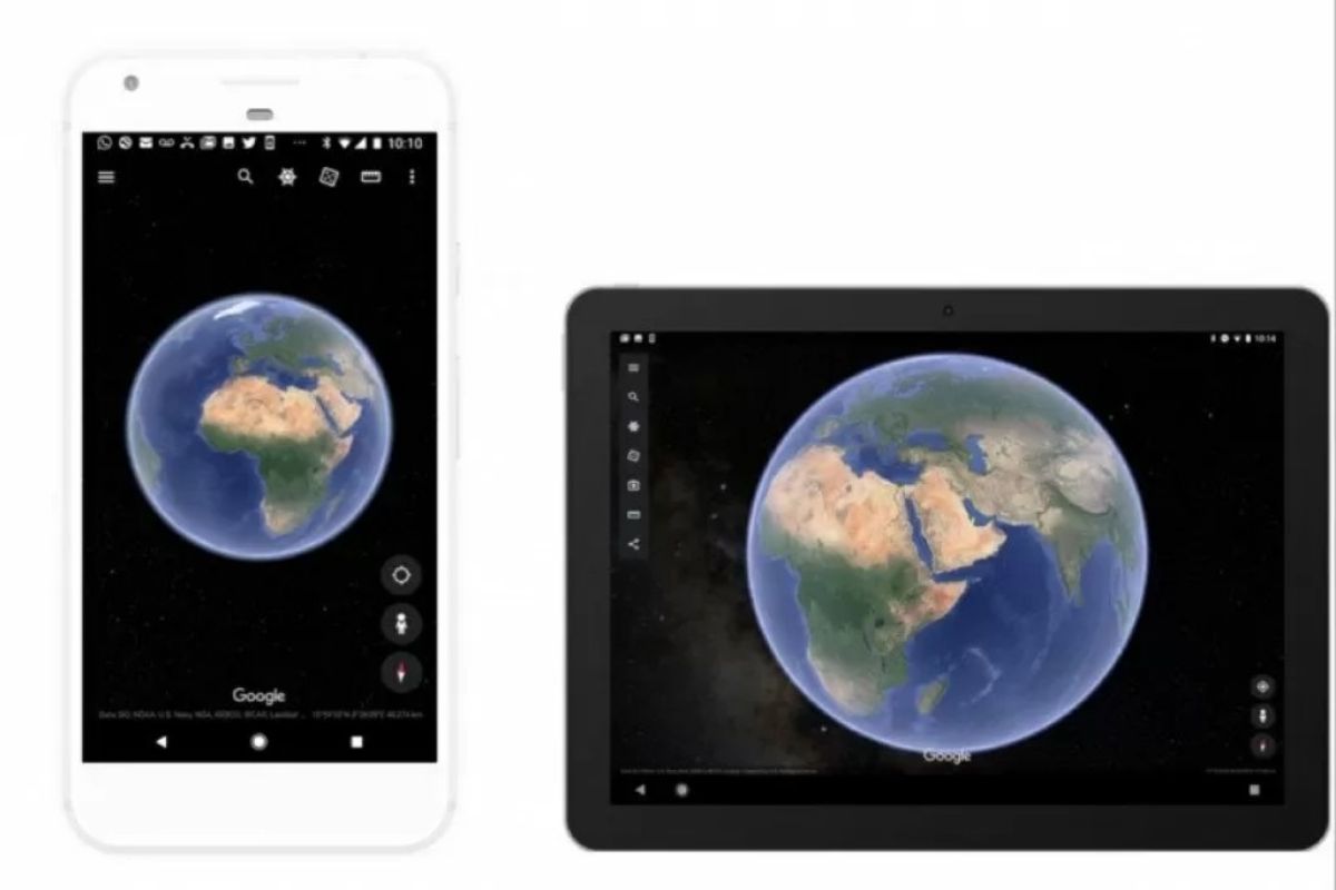 Aplikasi Google Earth perlihatkan ruang angkasa