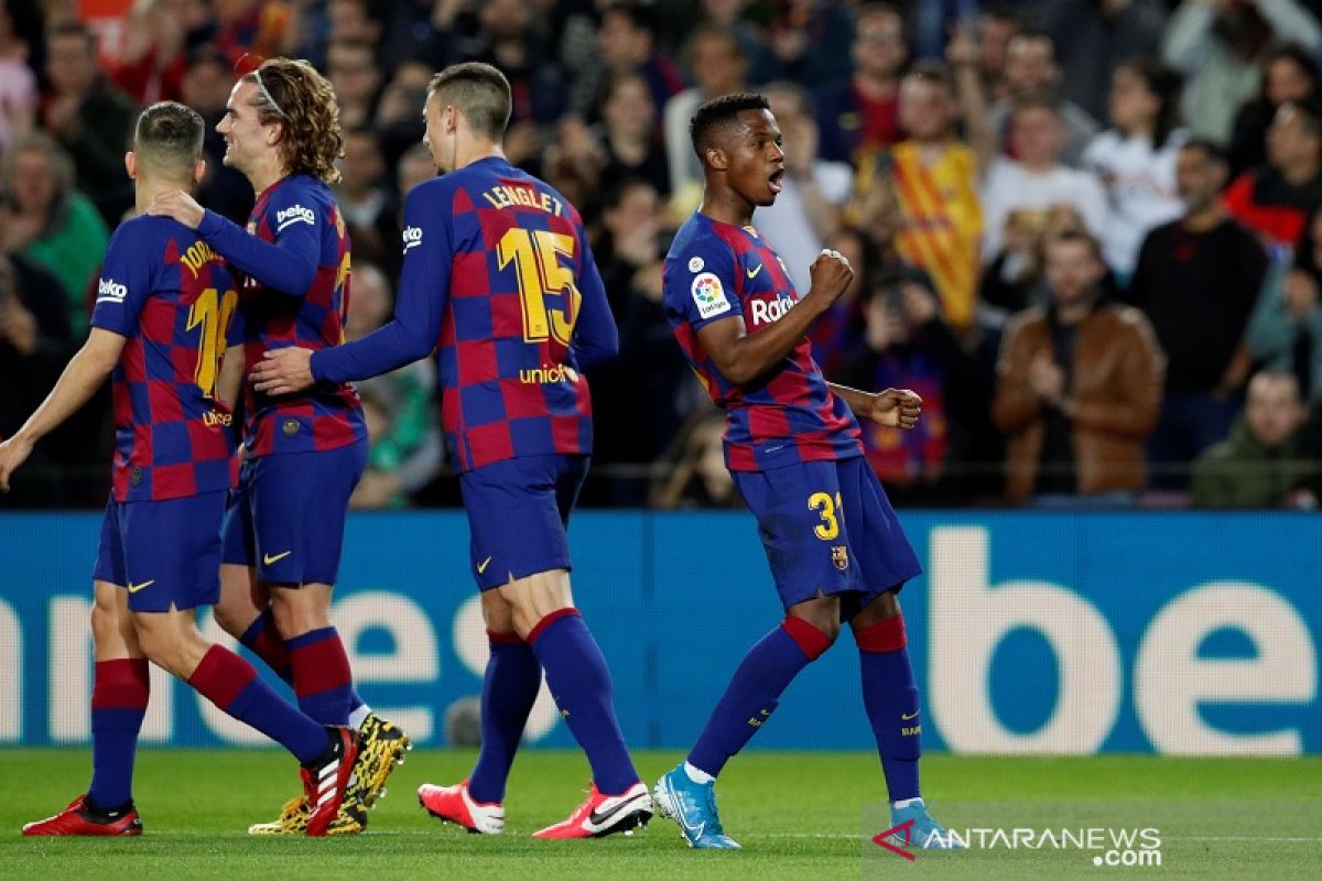 Dua gol Ansu Fati, Barcelona bekap Levante 2-1