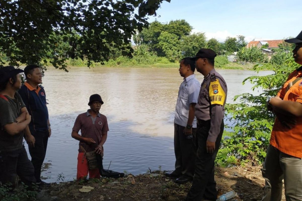 Seekor buaya dikabarkan muncul di Sungai Brantas Kediri, petugas cek lokasi