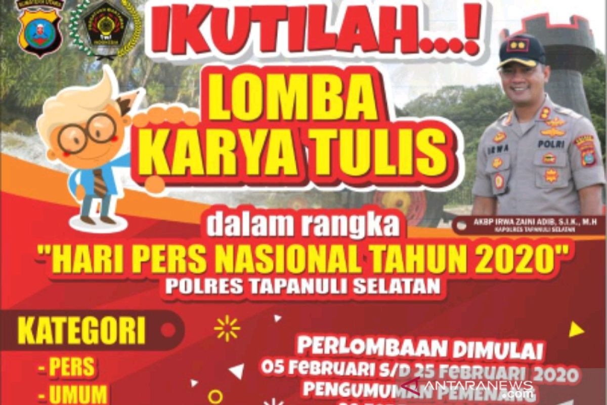 Peringati HPN 2020, Polres Tapsel gelar lomba karya tulis