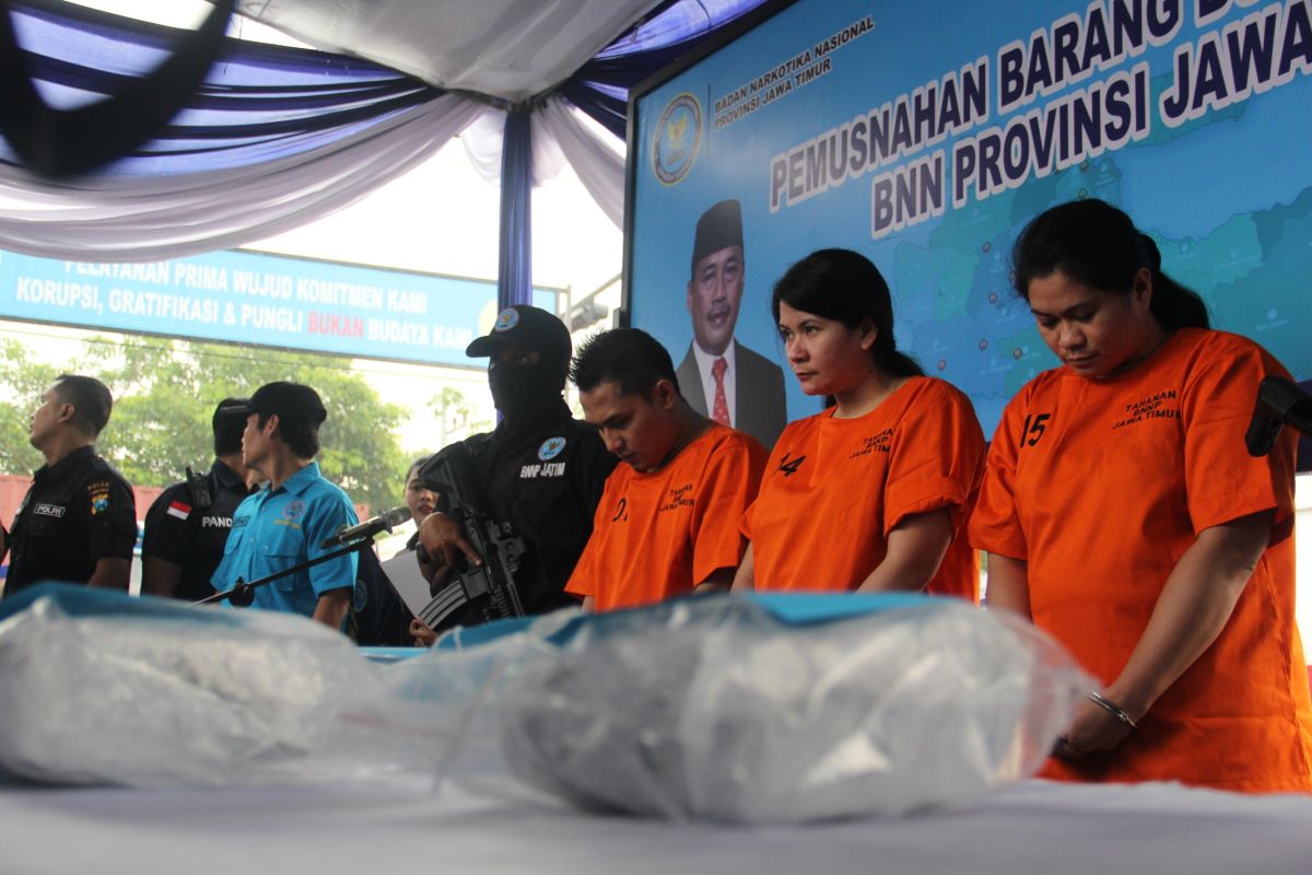 BNNP Jatim musnahkan 8,1 kilogram sabu-sabu asal Malaysia