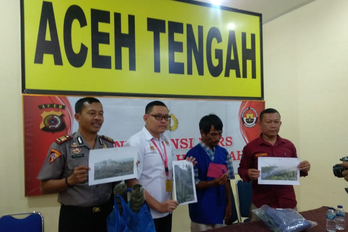Pelaku pembakaran delapan lahan di Aceh Tengah ditangkap polisi