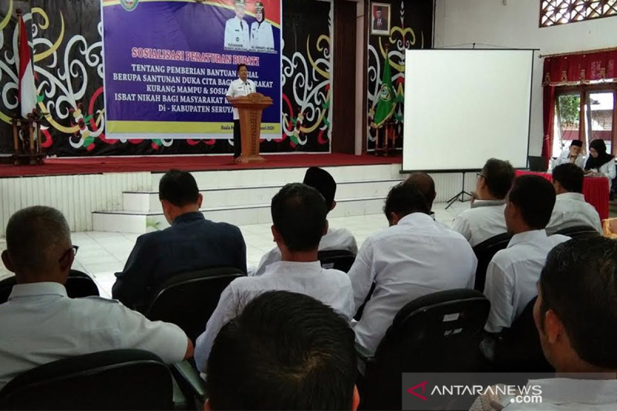 Pemkab Seruyan sosialisasikan perbup santunan duka cita Rp2,5juta