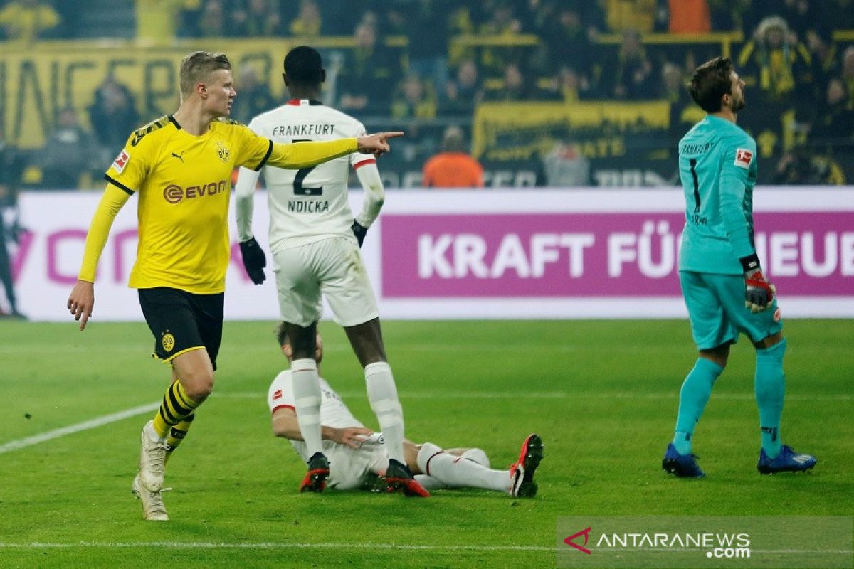 Erling Haaland bantu Dortmund lumat Eintracht Frankfurt 4-0