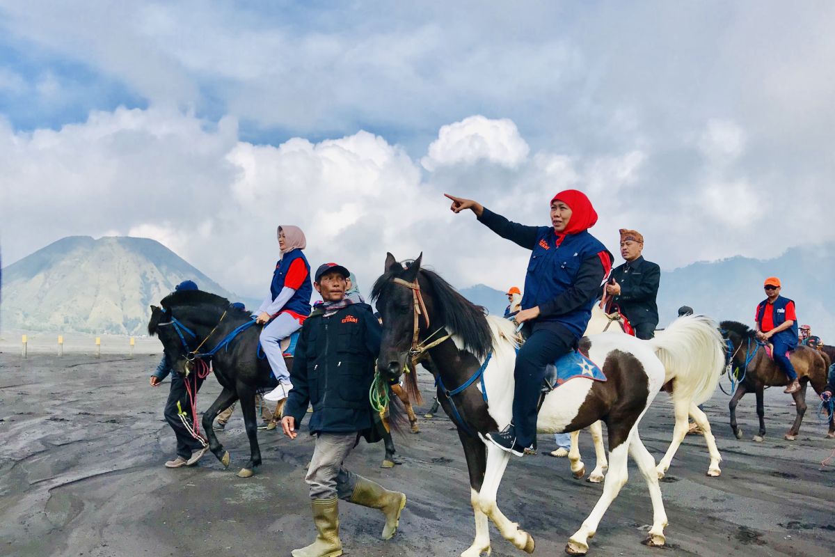 Gubernur Jatim  tinjau kawasan pasir berbisik Bromo dengan berkuda