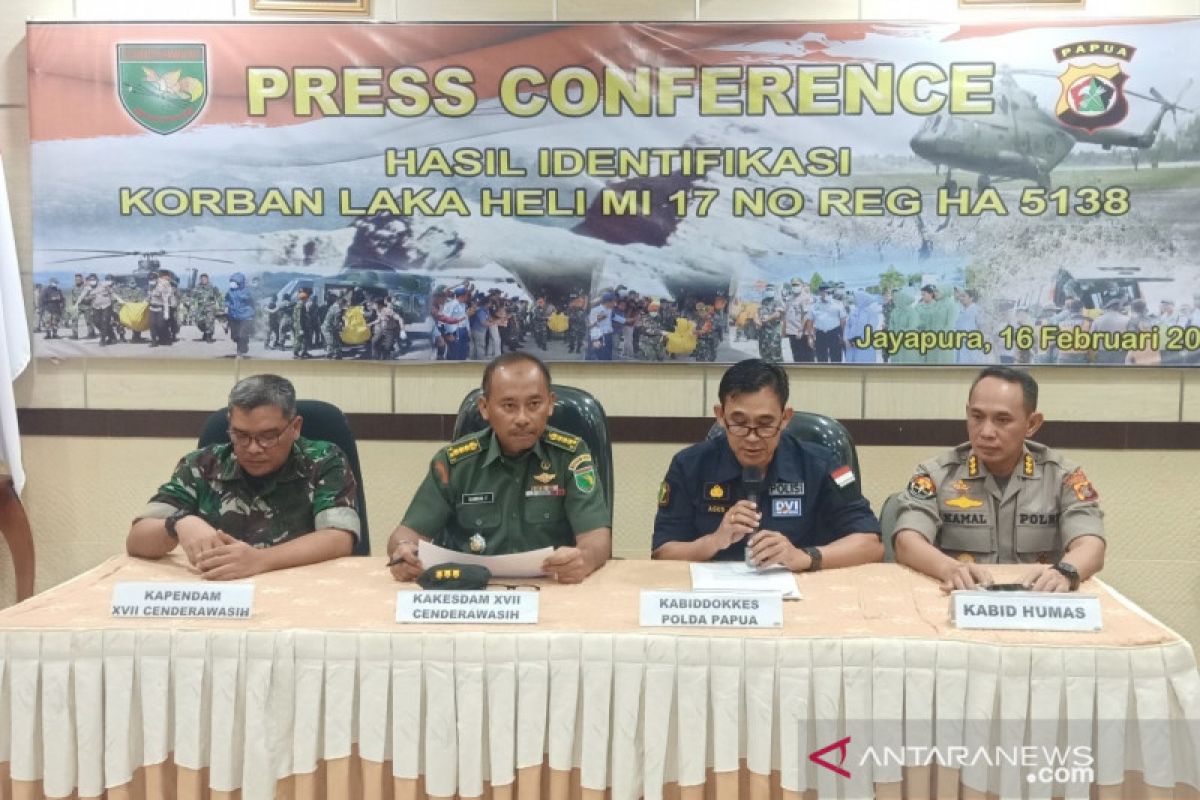 Tim DVI umumkan hasil identifikasi 12 prajurit gugur helikopter di Papua