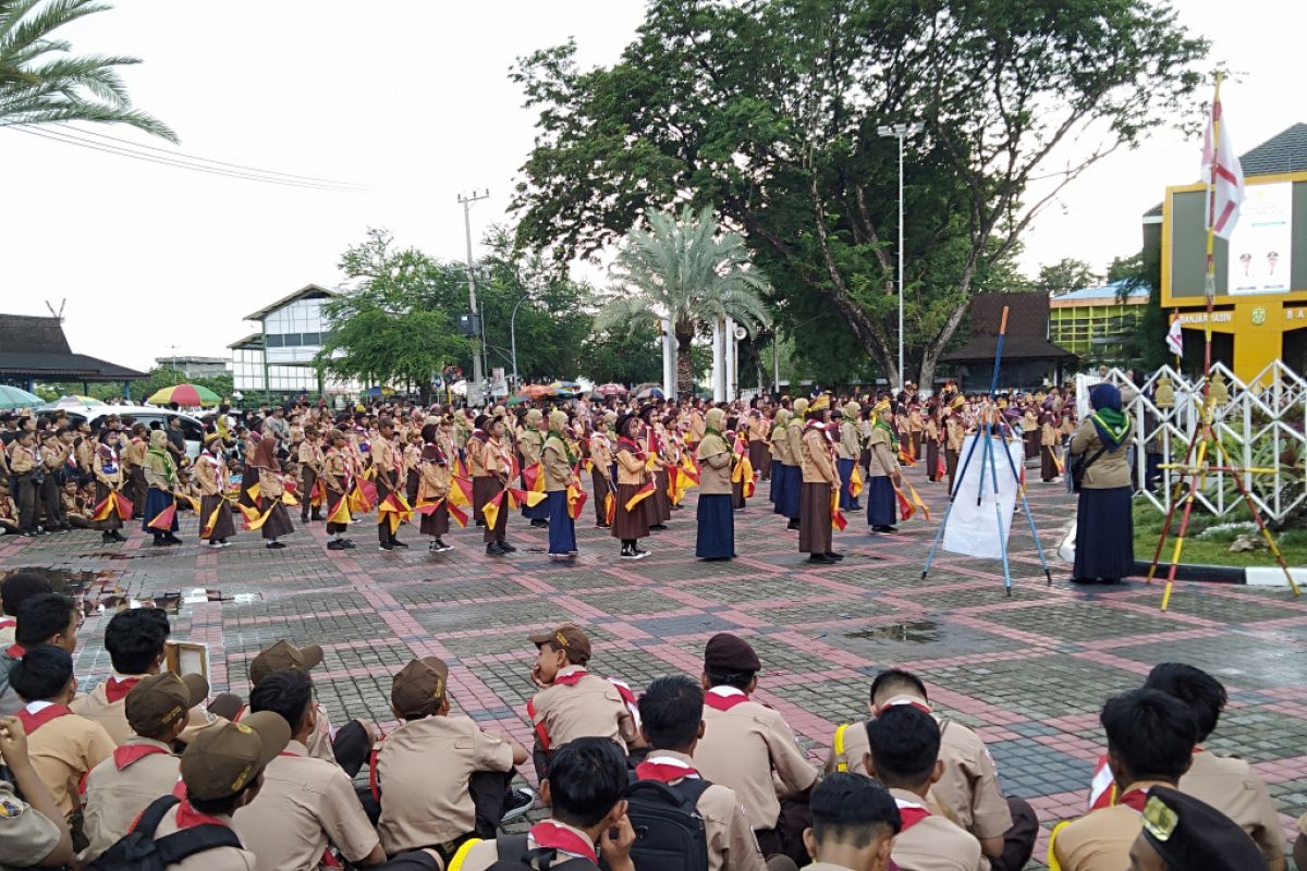 Upacara gelar senja pramuka Banjarmasin dimeriahkan penampilan seni