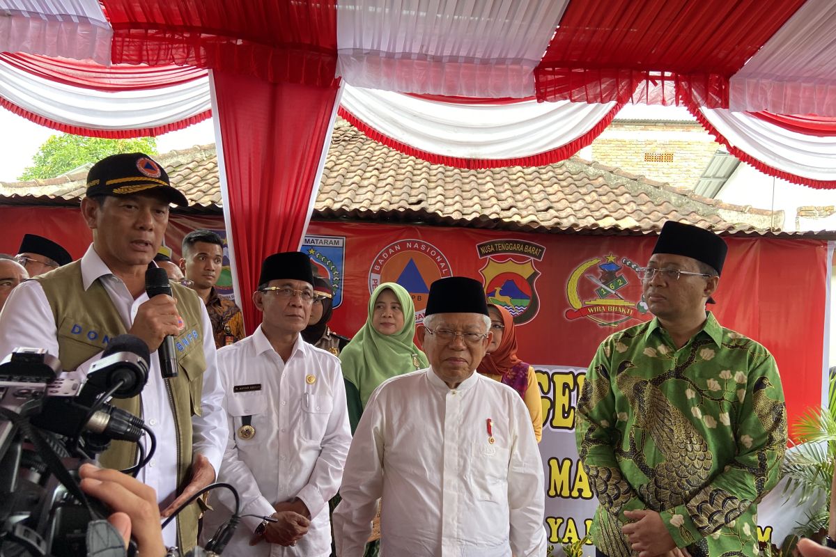 Wapres tinjau lokasi rekonstruksi pascagempa Lombok Barat