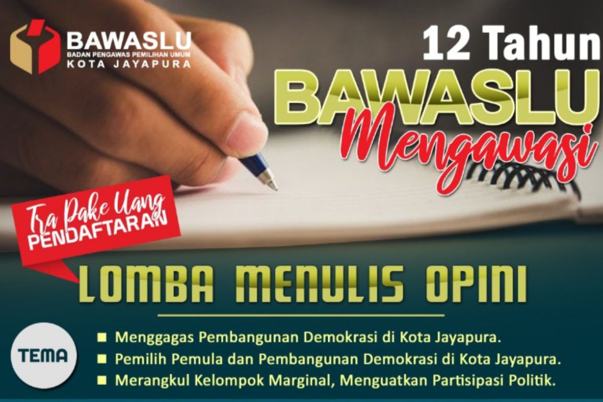 Bawaslu Kota Jayapura himpun gagasan demokrasi melalui lomba menulis opini