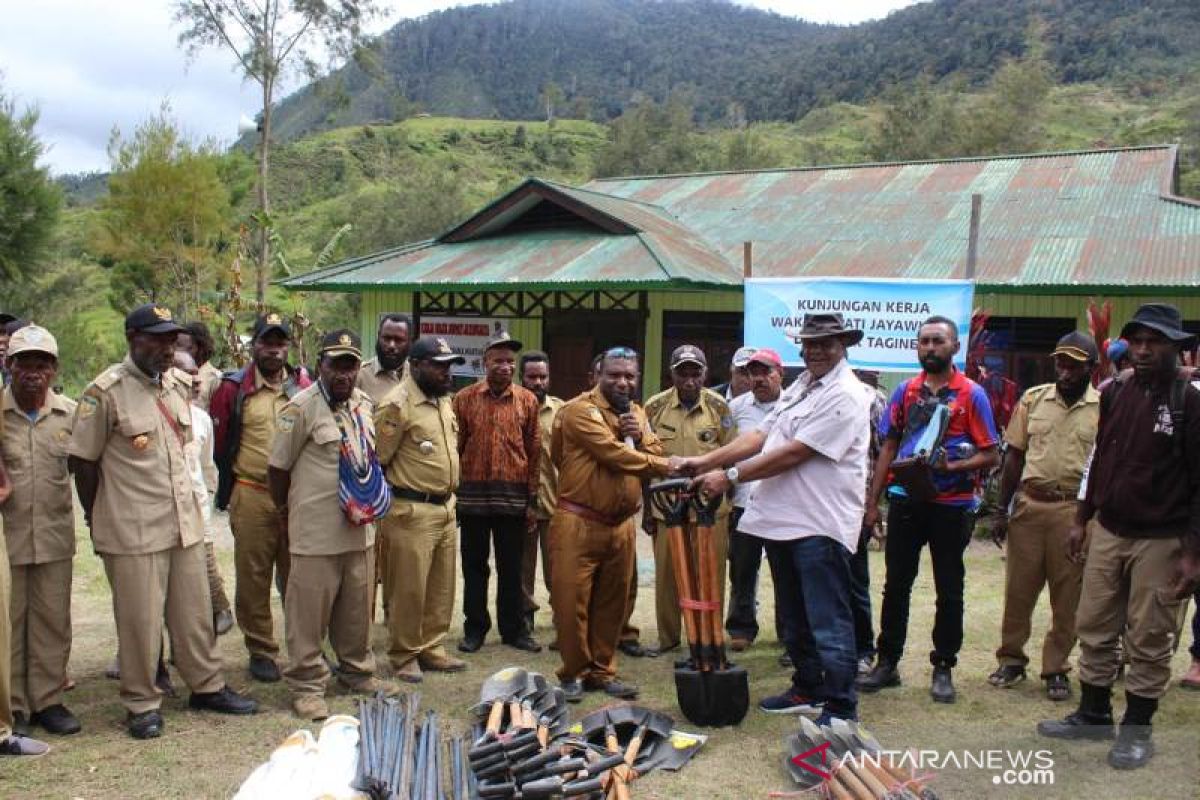 Pemkab Jayawijaya berikan alat pertanian kepada masyarakat distrik Tagineri