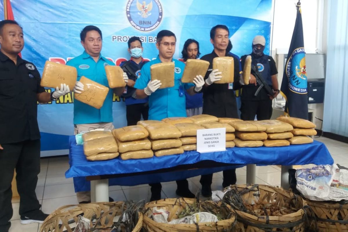 BNN amankan empat tersangka pengiriman 50 kg ganja dari Aceh