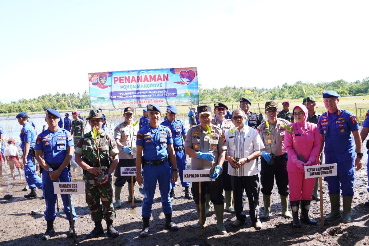 Polda targetkan tanam 10 ribu batang mangrove di wilayah pesisir Sumbar