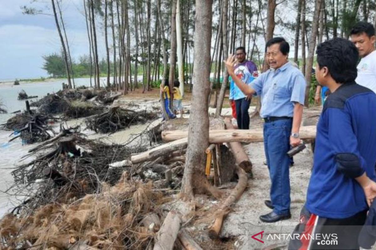 Wagub Babel tinjau abrasi di destinasi wisata Pantai Serdang