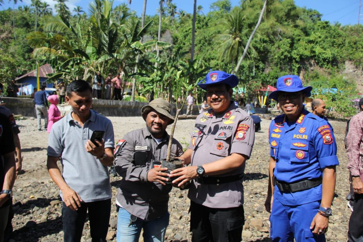 Jajaran Polda Malut tanam pohon mangrove di Tikep