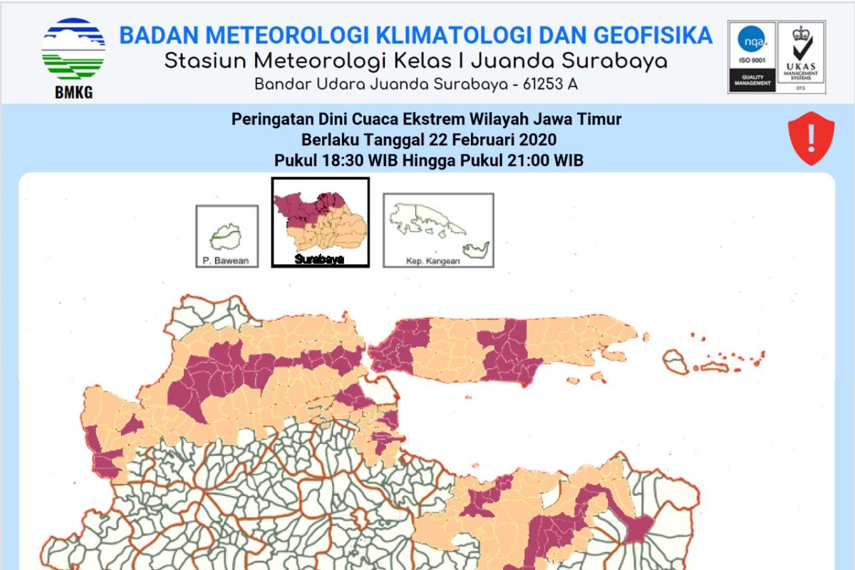 BMKG: Jatim masuk puncak musim hujan