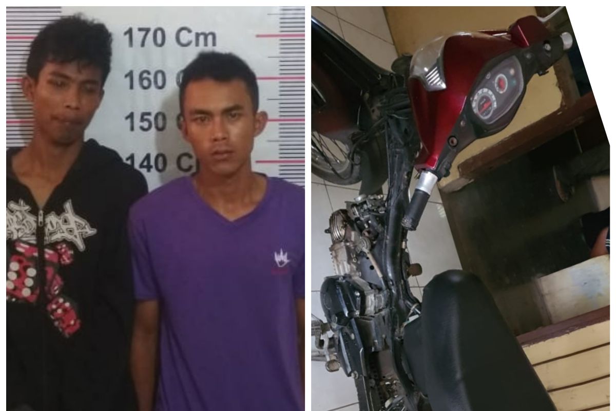 Dua tersangka pencuri sepeda motor di Secanggang Langkat diringkus polisi