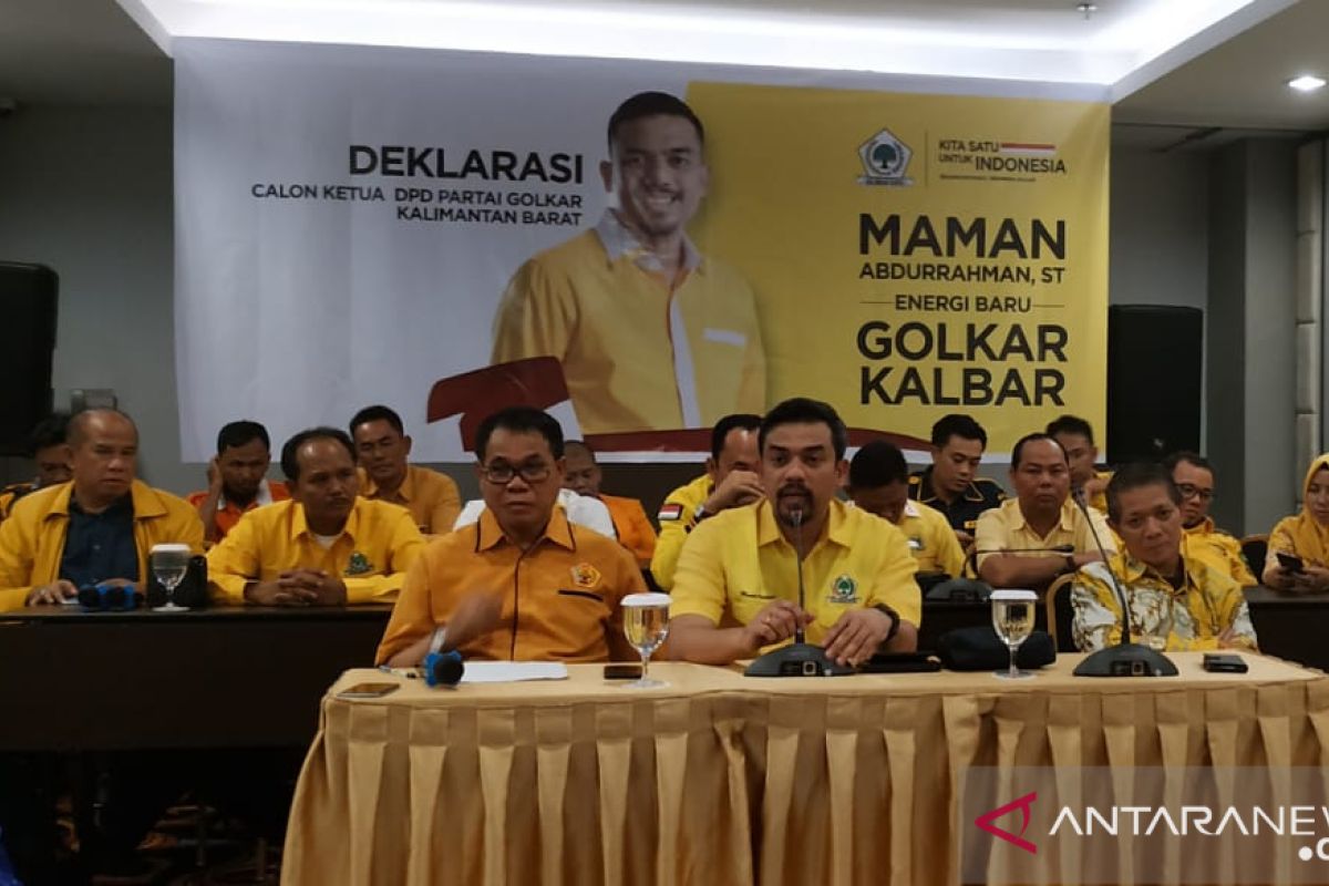 Maman Abdurrahman deklarasi maju sebagai calon Ketua DPD Golkar Kalbar