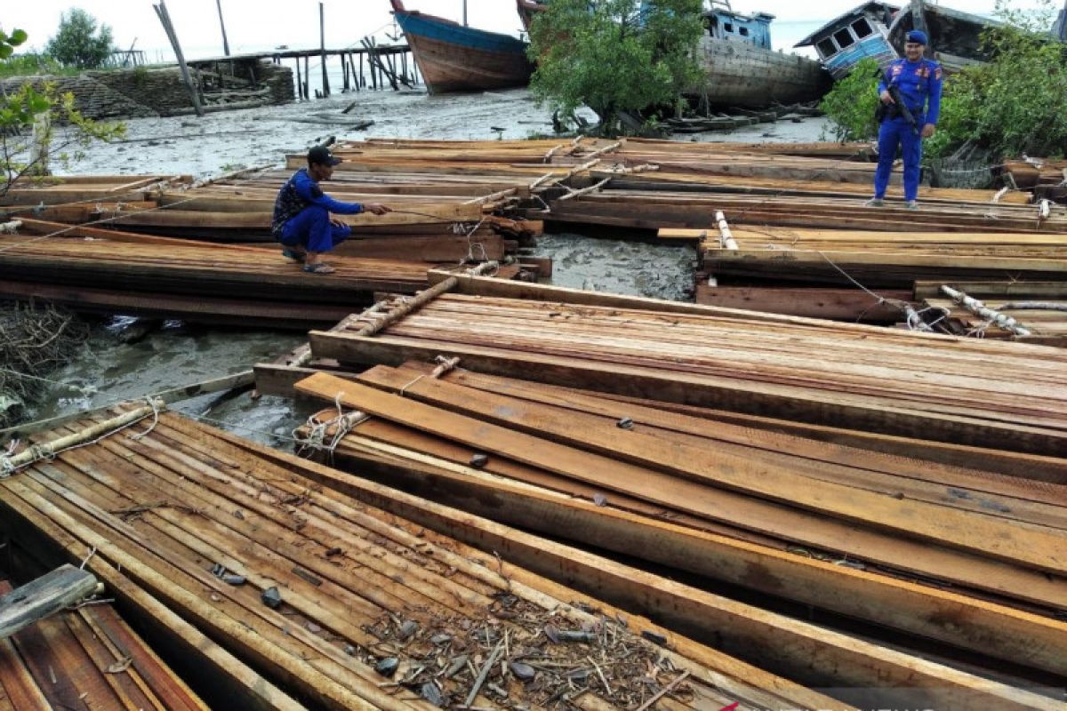 Polda Riau sita 20 ton kayu pembalakan liar