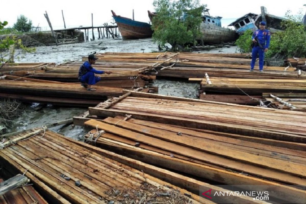 Polda Riau sita 20 ton kayu pembalakan liar