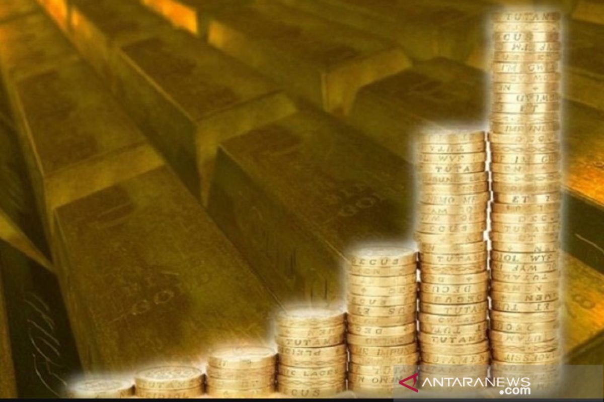 Emas jatuh lagi karena imbal hasil obligasi AS naik dan dolar kuat