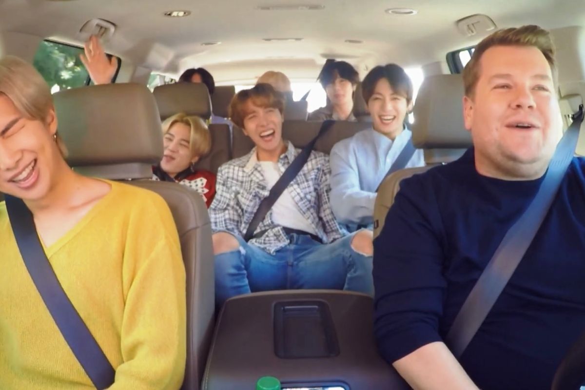 BTS menyanyikan lagu Post Malone di Carpool Karaoke James Corden