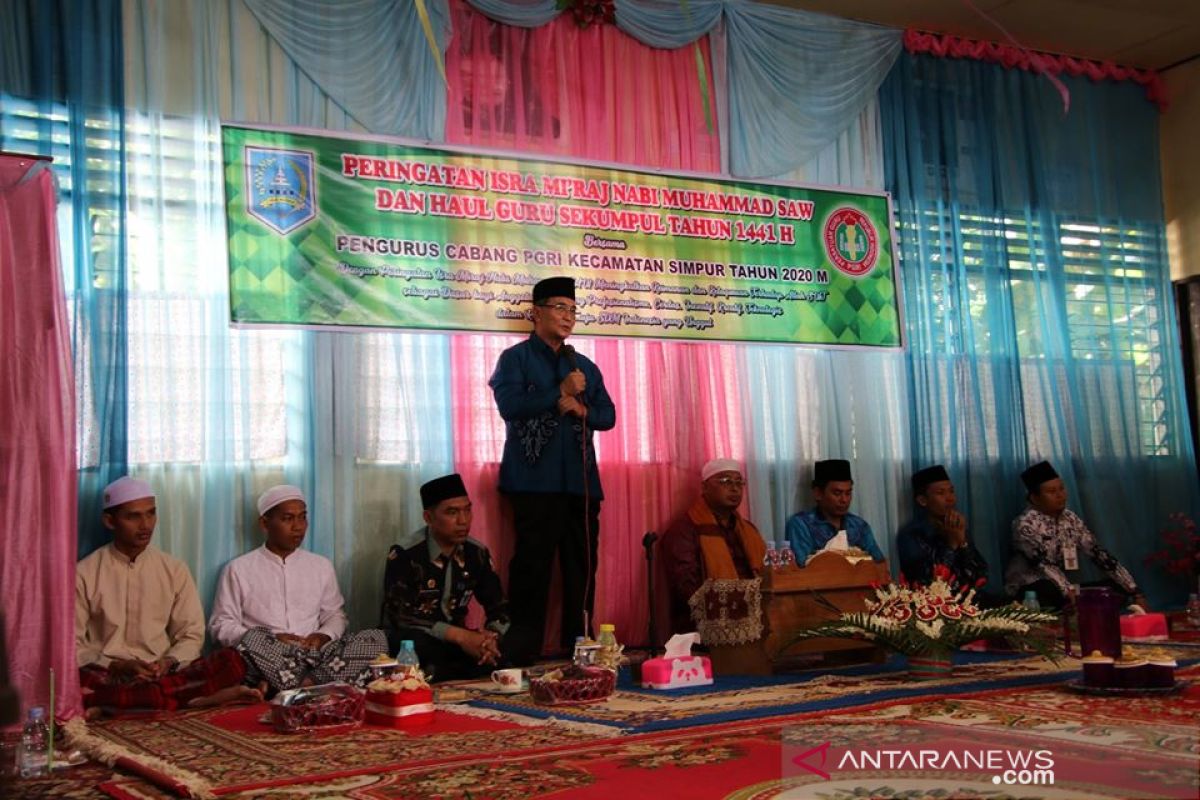 PGRI Simpur peringati Isra Mi'raj dan Haul Guru Sekumpul
