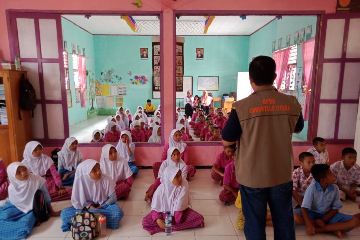 BPBD Gorontalo Utara simulasi sekolah aman bencana di Kecamatan Kepulauan