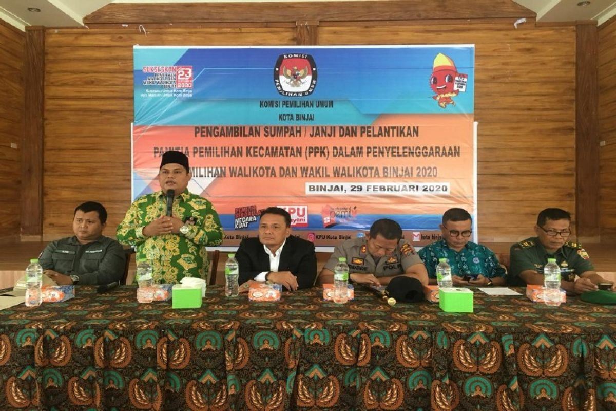 KPU lantik 25 PPK Pilkada Binjai