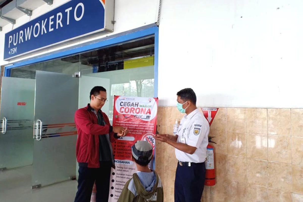 Cegah corona, KAI Purwokerto sediakan "hand sanitizer" di stasiun