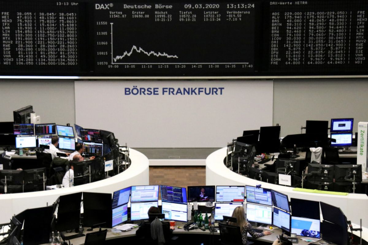 Saham Jerman berakhir turun dengan indeks DAX kehilangan 2,10 persen