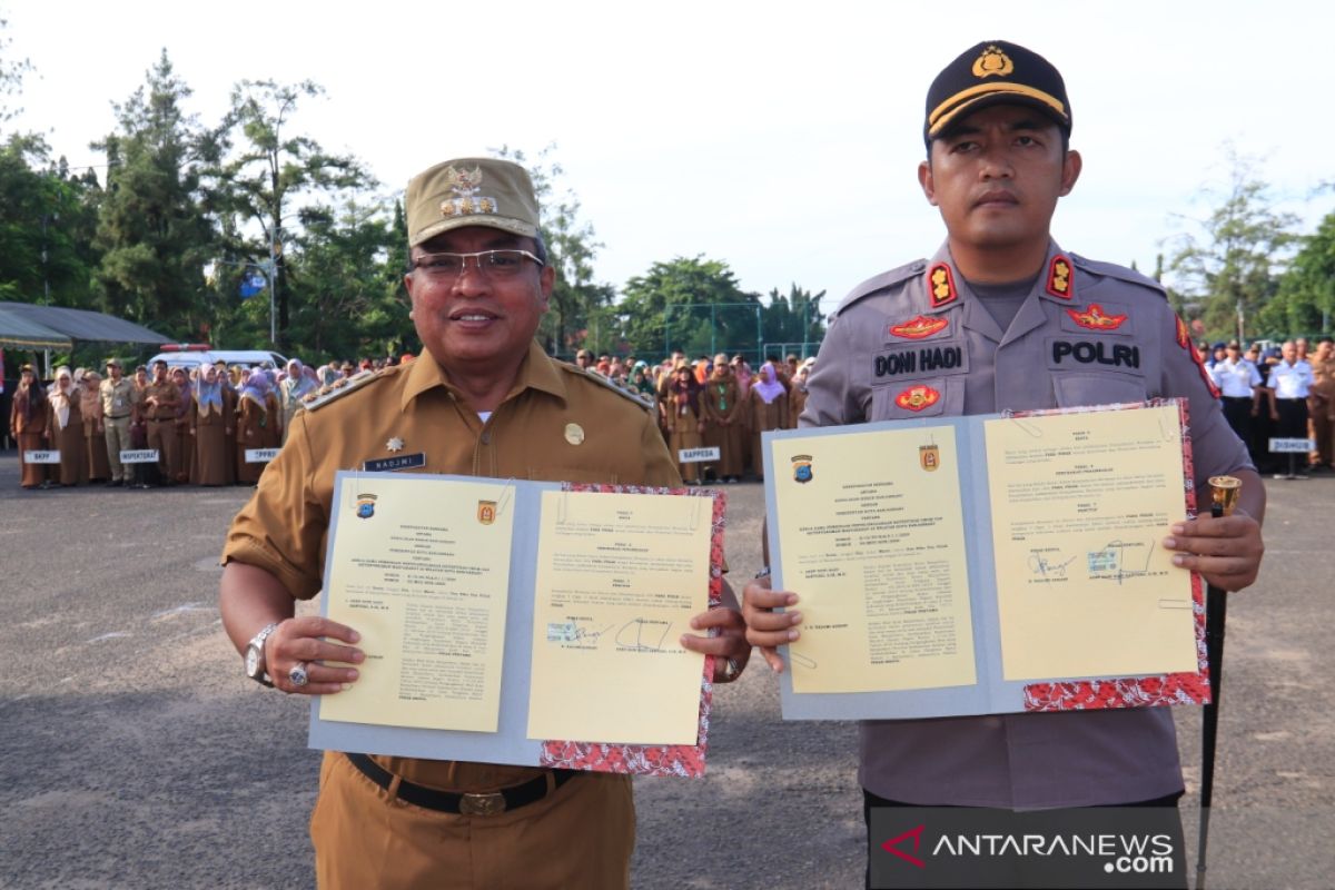 Wali Kota - Kapolres tandatangani kesepakatan penyelenggaraan ketertiban umum