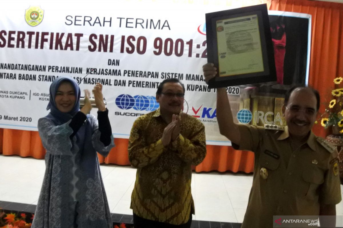 Kota Kupang dapat sertifikat ISO 9001:2015  dari Sucofindo