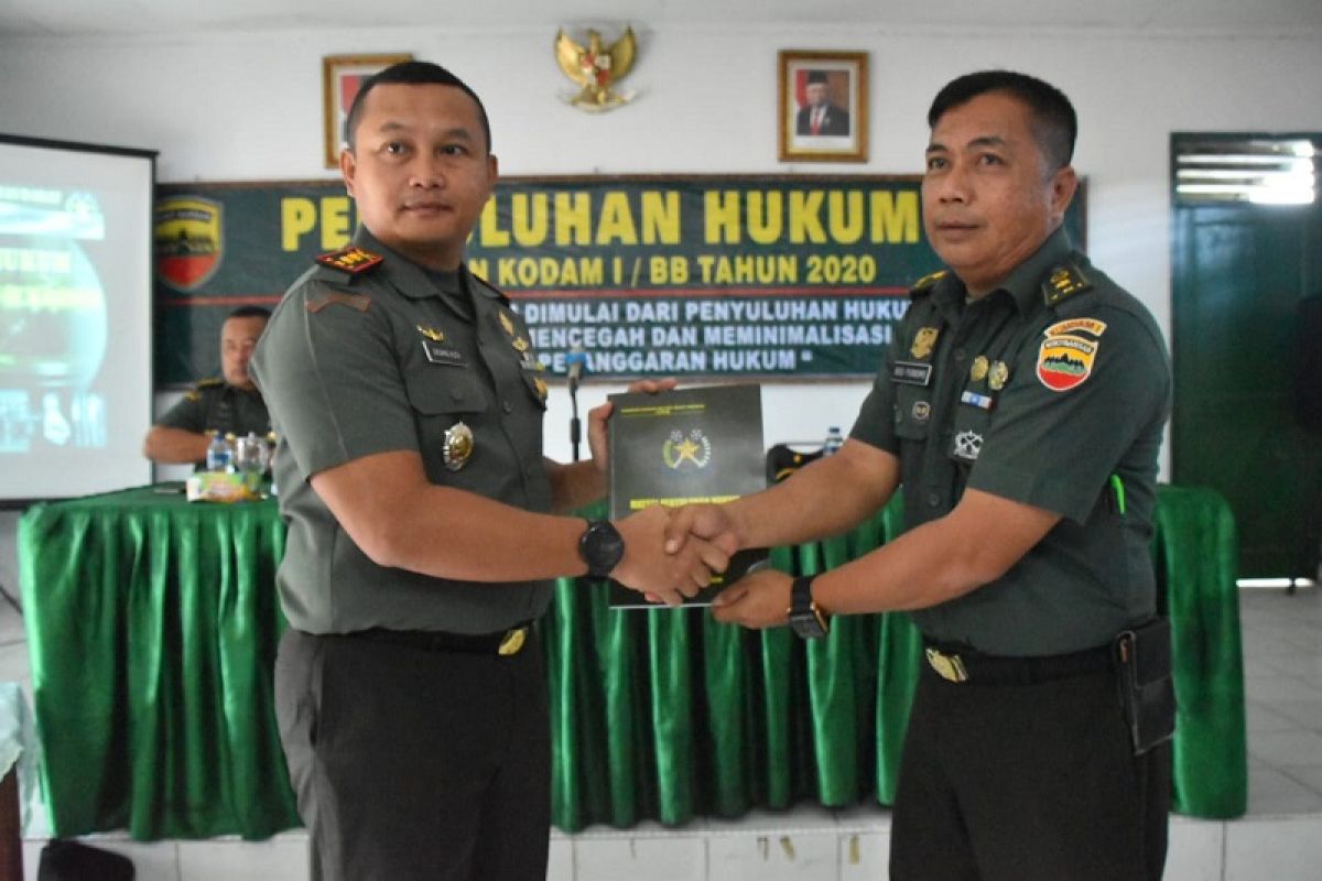 Meminimalisir pelanggaran, prajurit Korem 023/KS  dapat penyuluhan hukum