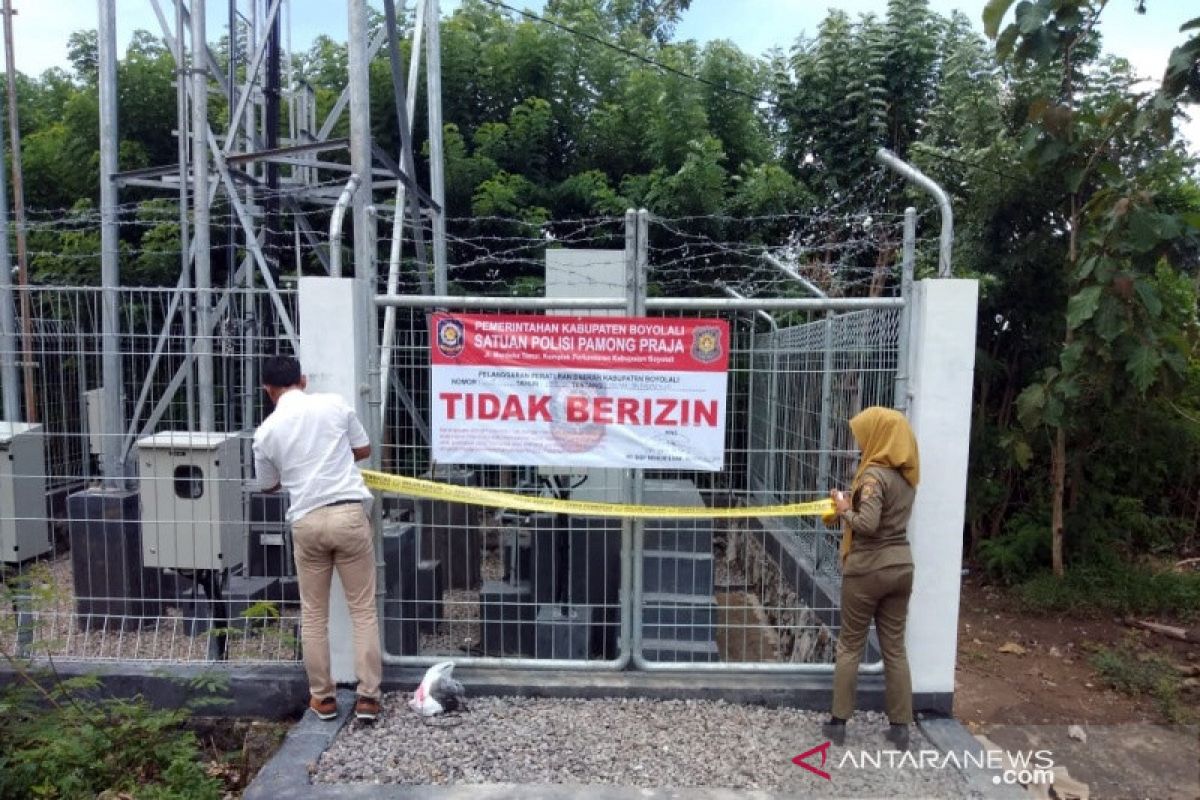 Tak kantongi izin, enam menara BTS di Boyolali disegel