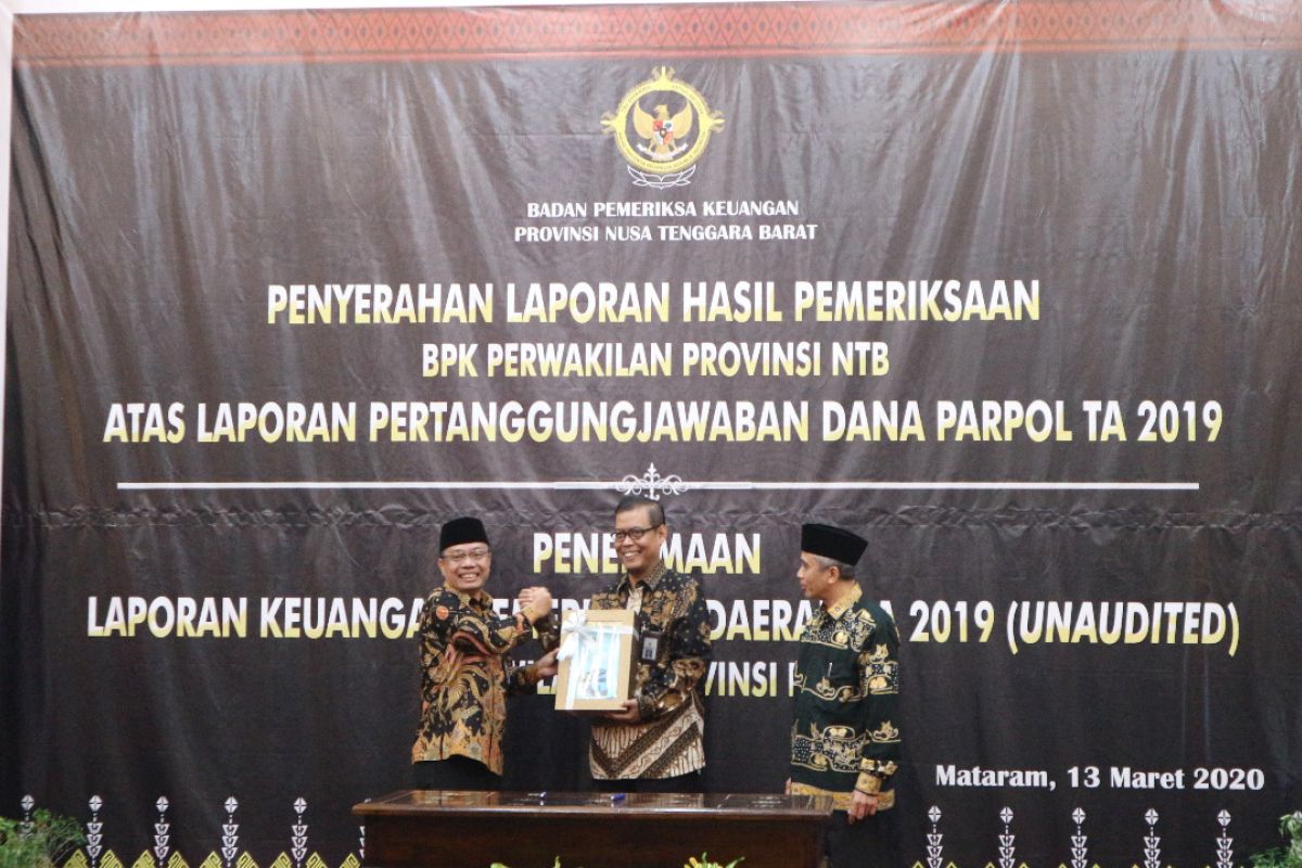 Pemkot Mataram menerima hasil pemeriksaan dana parpol
