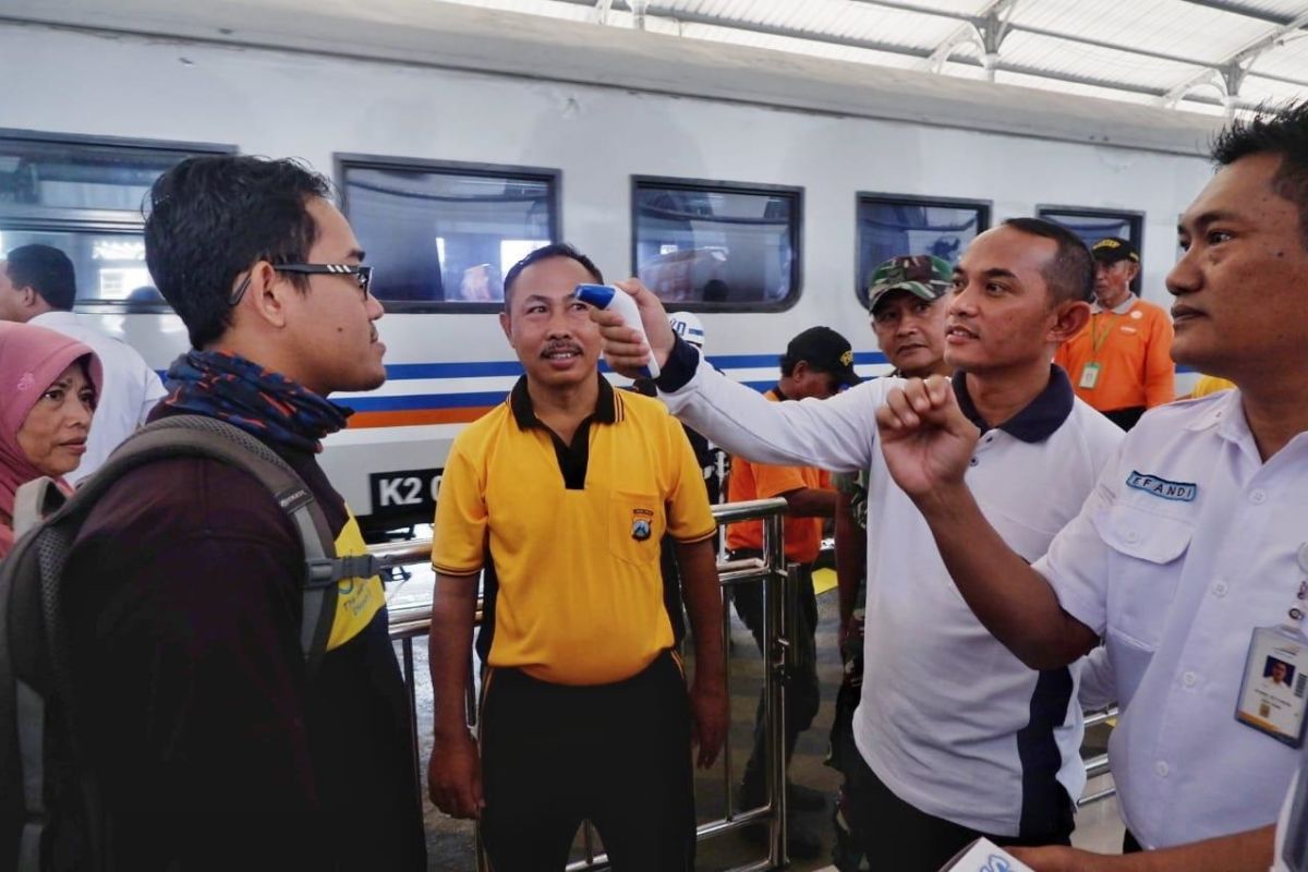 Kapolresta Kediri sidak  kesiapan stasiun cegah penularan virus corona