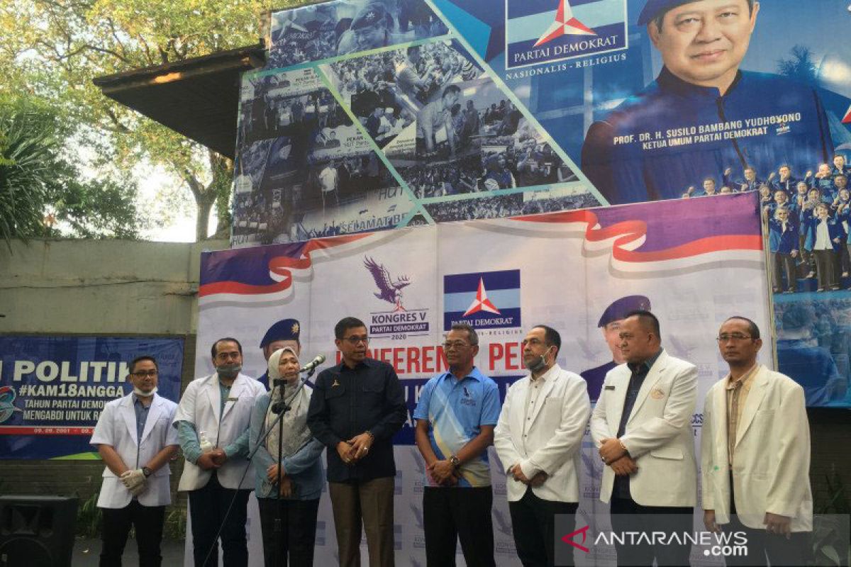 Antisipasi corona, peserta Kongres Demokrat diperiksa suhu tubuh