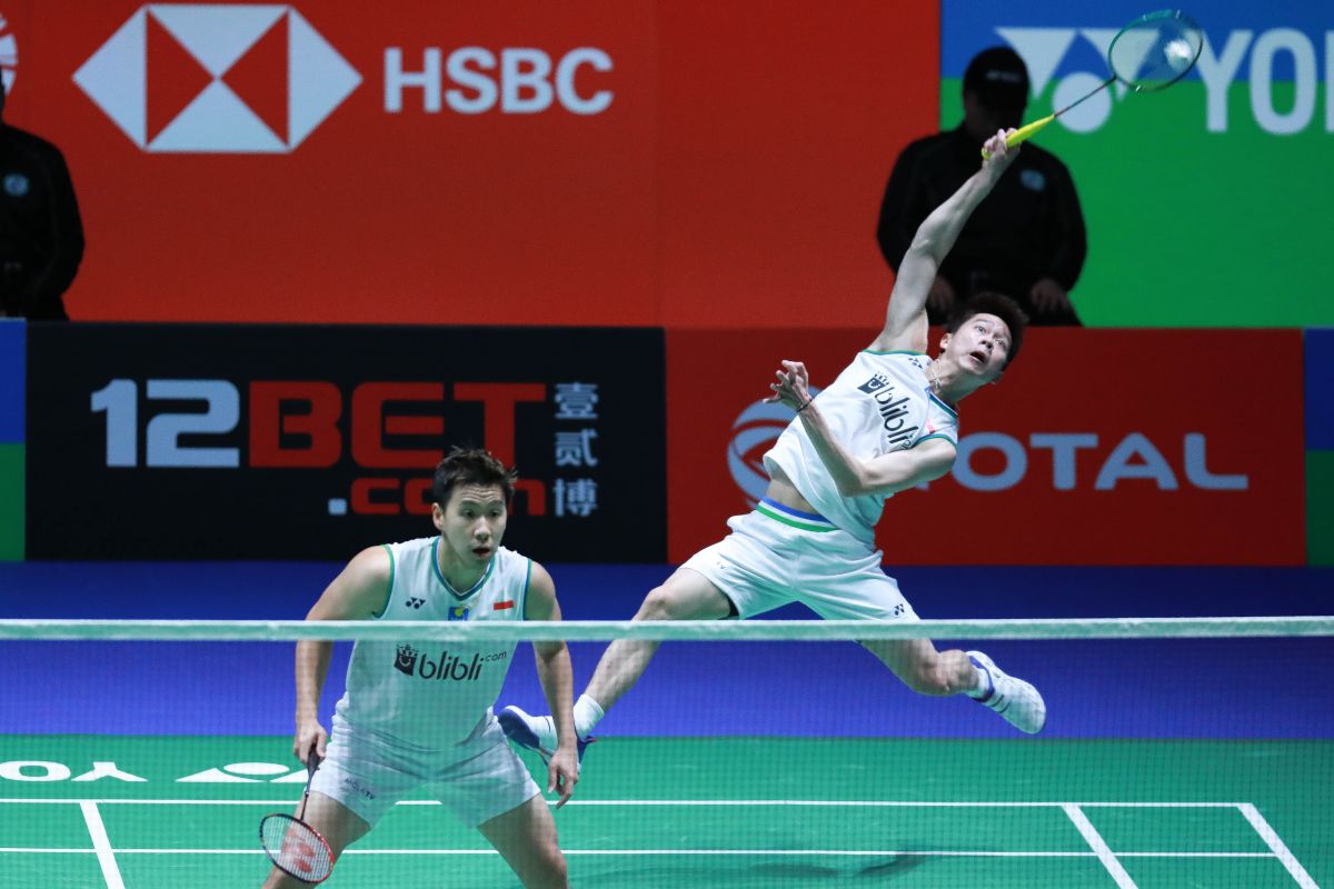 Minions Kevin/Marcus lolos ke semi final All England 2020