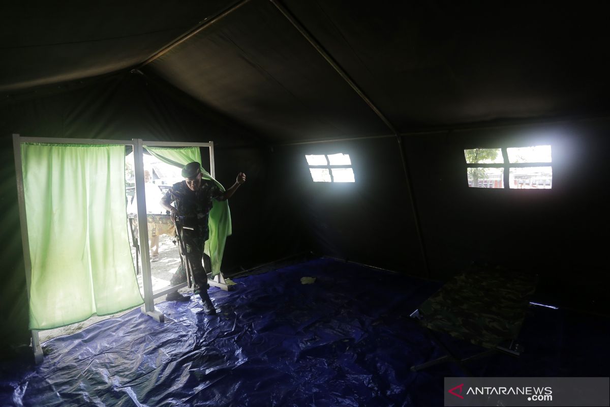 Korem 133/Gorontalo dirikan dua tenda penanganan awal COVID-19