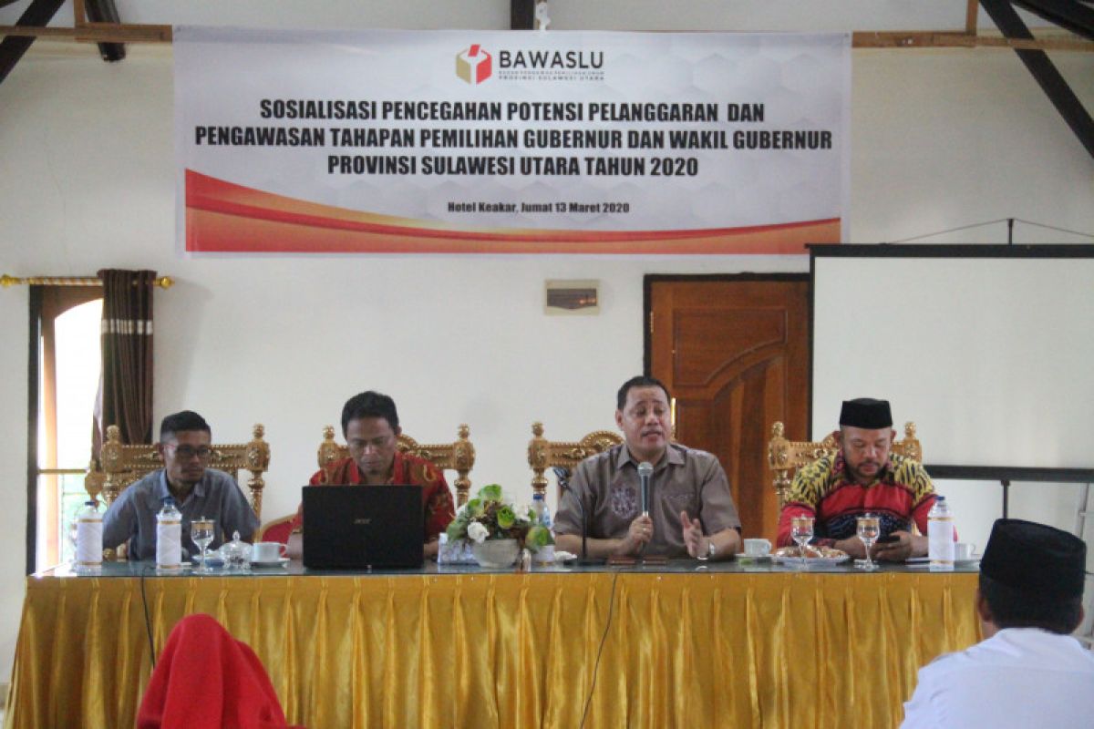 Bawaslu Sulut sosialisasi pencegahan potensi pelanggaran pilgub