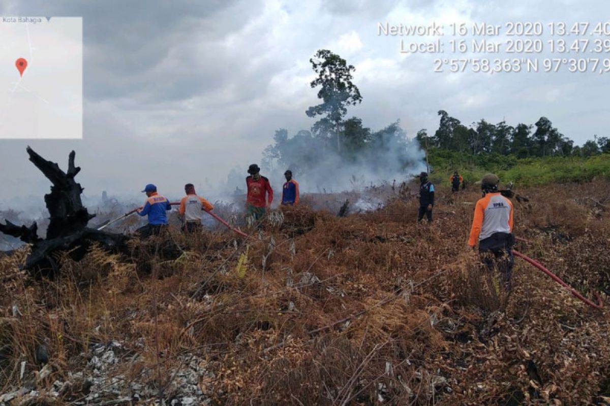 Lahan tidur terbakar di Aceh Selatan