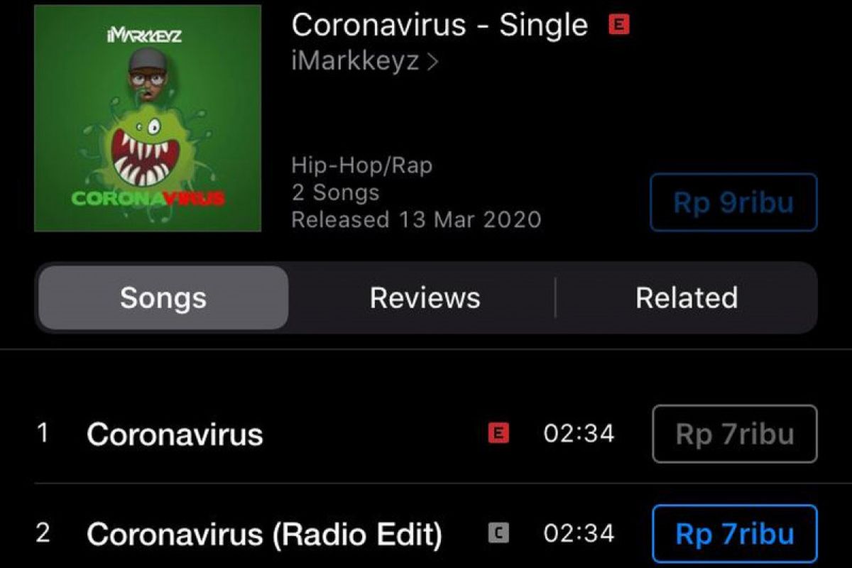 Lagu remix virus corona Cardi B bertengger di urutan 11 iTunes
