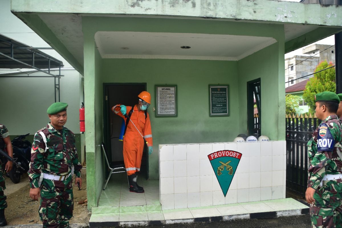 Cegah virus corona, Makorem 023/KS disemprot disinfektan