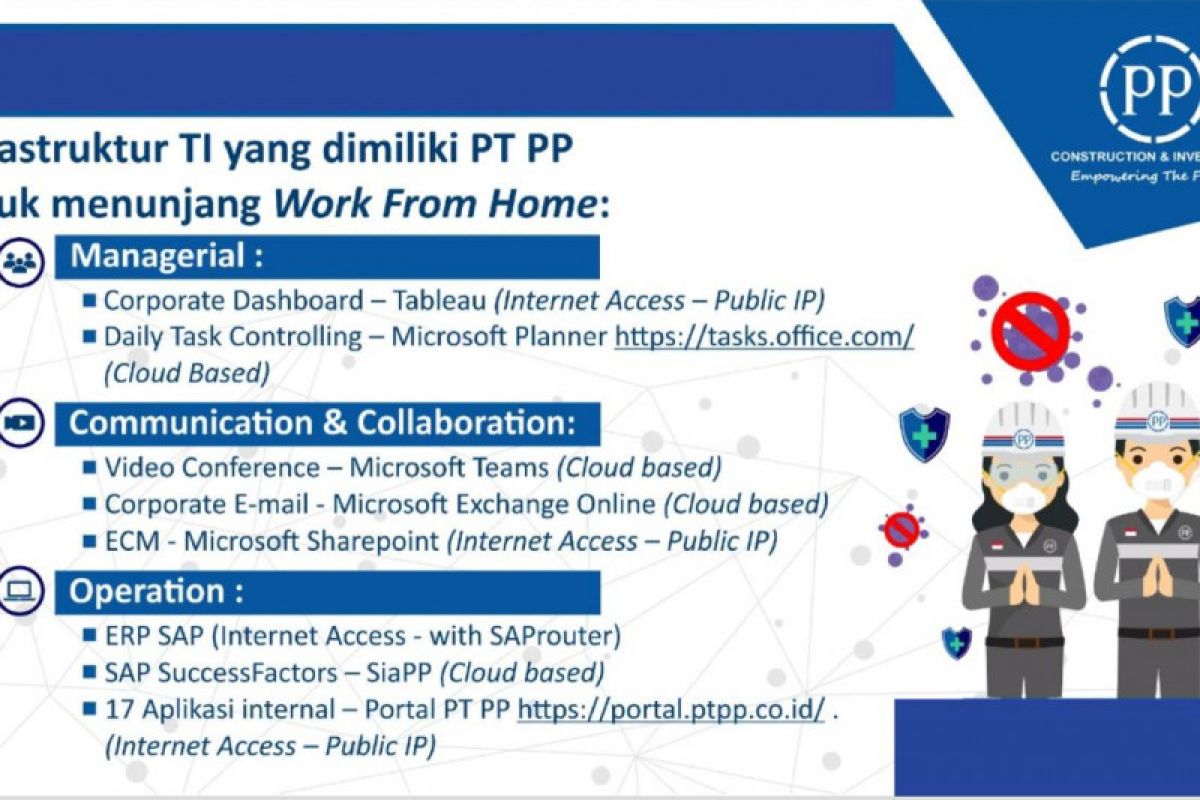 PT PP dukung pelaksanaan jaga jarak sosial atasi merebaknya COVID-19