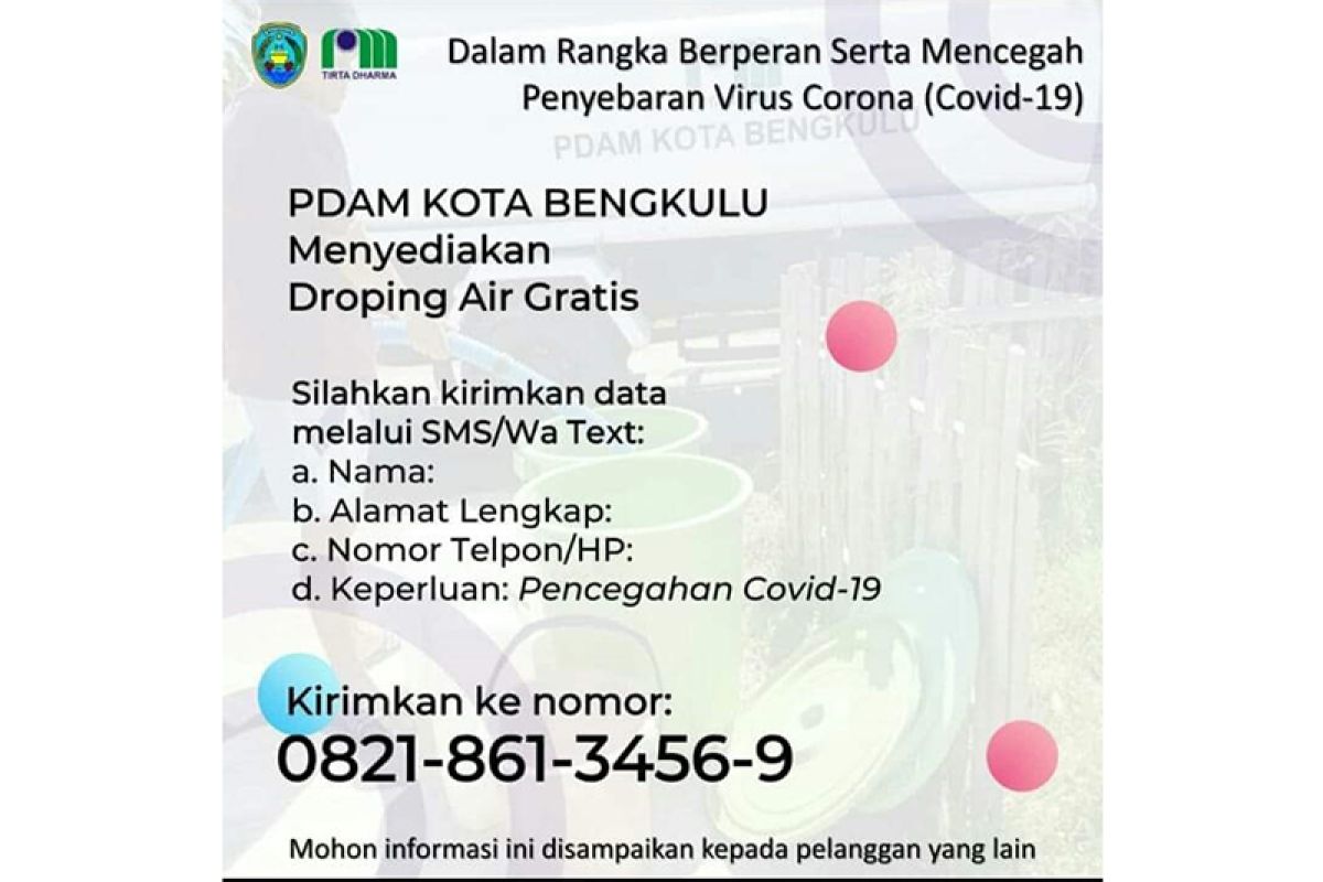 PDAM Bengkulu sediakan air gratis untuk masyarakat