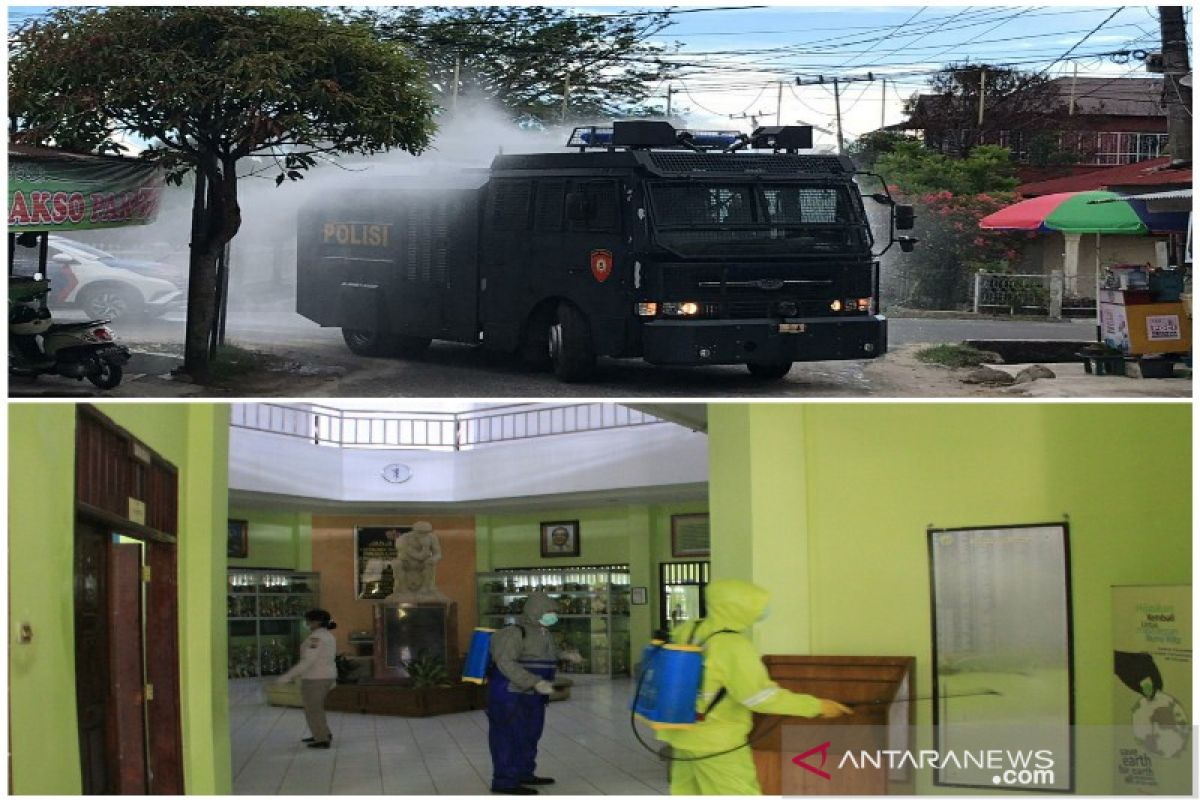 Gunakan water canon Polres Tapteng semprot jalan umum dan sekolah